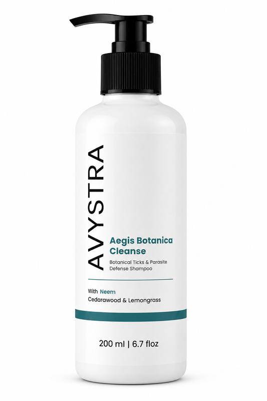 AVYSTRA Aegis Botanica Cleanse Dog & Cat Shampoo | Tick & Flea Defense | Neem, Cedarwood & Lemongrass | 200ml