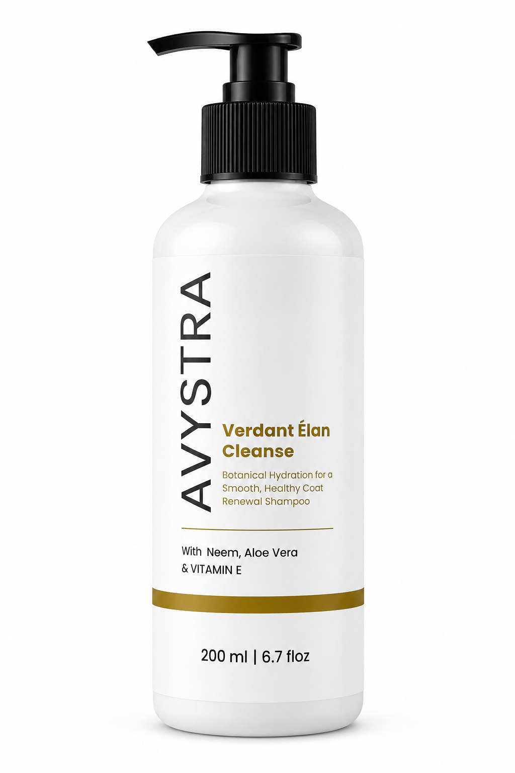 AVYSTRA Verdant Élan Cleanse Dog & Cat Shampoo | Coat Renewal Shampoo | Neem, Aloe Vera & Vitamin E | 200ml