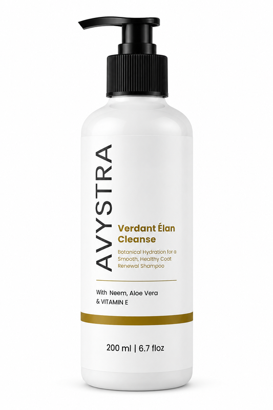 AVYSTRA Verdant Élan Cleanse Dog & Cat Shampoo | Coat Renewal Shampoo | Neem, Aloe Vera & Vitamin E | 200ml